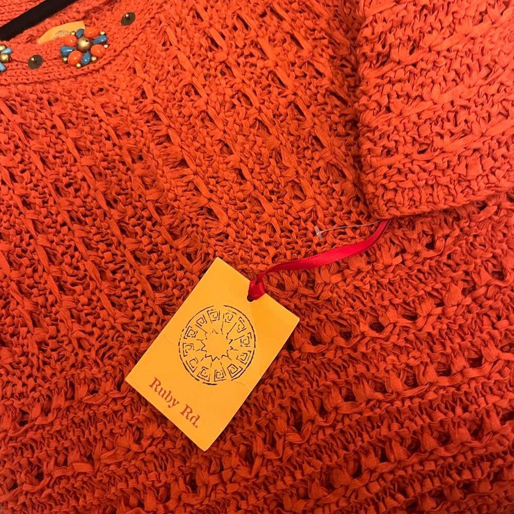 Ruby Rd. Vibrant Orange Knit Top - Picture 5 of 6